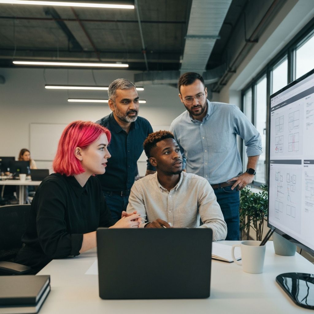 SA Holdings team collaborating on a project